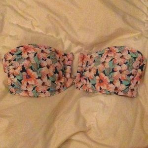 NWOT Black Poppy Bandeau Bikini Top